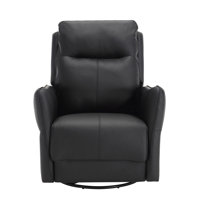  Power Recliner Chairs,Modern Upholstered 270 Swivel Nursery Rocker Glider Recliner For Living Room,PU Leather by Latitude Run