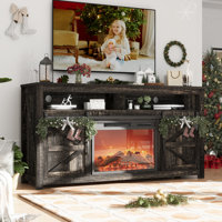 Colley Fireplace TV Stand For Tvs Up To 70", Entertainment Center With 23" Electric Fireplace Includes 12 Color Light Options, TV Stands For Living Ro