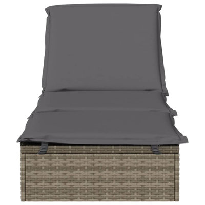Sunbed 1 Pc With Cushion 79.1"X21.7"X24.4" Poly Rattan by Latitude Run