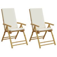 Bay Isle Homeâ„¢ Folding Bistro Chairs 2 Pcs With Cushions Bamboo by Bay Isle Home