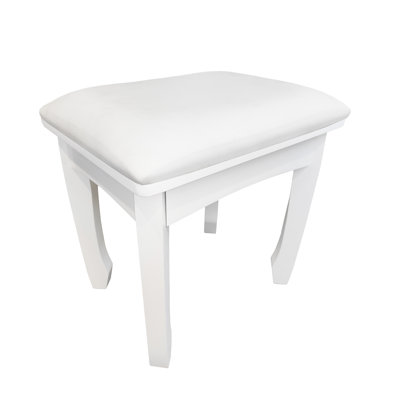 Vantiy Stool With Cushion And Solid Leg For Bedroom,white by Red Barrel Studio