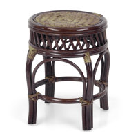 Ginger Handmade Rattan Wicker Stool, Fully Assembled
