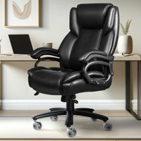 Nobuo 500Lbs Heavy Duty Office Chair With Dual Rubber Wheel, Big And Tall Office Chair For Low Back Pain Relief, High Back Executive Chair With Ergono by Inbox Zero