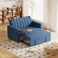 Brittany Tufted Sofa Table Cloud Couch with Charging and Storage Pockets by Ebern Designs