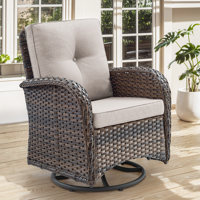 Valierius Comfortable Wicker Swivel Rocker Patio Chair - Perfect For Outdoor Relaxation, Front Porch, Or Garden Stylish Design For Cozy Gatherings & P by Red Barrel Studio