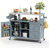 Versatile Outdoor Grill Cart With Storage, Spice Rack, Paper Towel Holder, And Lockable Wheels