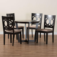 Hershel Baxton Studio Kara Modern Sand Dark Brown Finished Wood 5-Piece Dining Set by Red Barrel Studio