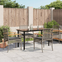 Hokku Designs 5 Piece Patio Dining Set With Cushions Beige Poly Rattan by Hokku Designs