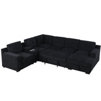 U-Shaped Sectional Sofa Bed Pull Out Sleeper Couch With Storage Chaise by Latitude Run
