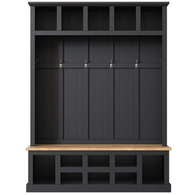 79"H Farmhouse Hall Tree with Storage Bench by Latitude Run