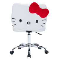 Hello Kitty Kawaii Swivel Vanity Chair for Makeup Room with Wheels Rolling, Comfy Polyurethane Foam by Isabelle & Max
