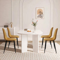 George Oliver Velvet Modern Chairs With Metal Legs For Living, Bedroom, Restaurant, Dining Room,set Of 4,yellow by George Oliver