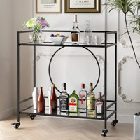 Mirror Rolling Bar Serving Cart by Mercer41