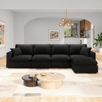 5-Seater Sectional Sofa Comfy Cloud Couch for Living Room, Modern Upholstered Modular Sectional Sofa Convertible Deep Seat Sofa, Removable & Washable by Latitude Run