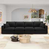 4-Seater Sectional Sofa Comfy Cloud Couch for Living Room, Modern Upholstered Modular Sectional Sofa Convertible Deep Seat Sofa, Removable & Washable by Latitude Run