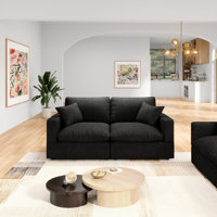 2-Seater Modular Sectional Sofa Comfy Cloud Couch for Living Room, Modern Upholstered Modular Sectional Sofa Convertible Deep Seat Sofa, Removable & W by Latitude Run