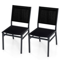 Set Of 2 Outdoor Dining Chairs With Breathable Seat And Backrest For Backyard Porch Poolside by Latitude Run