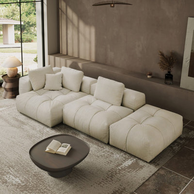 Modular Sectional Sofa Couch, Oversized Free Combination Deep Seat Sofa, Cushion Covers Removable & Washable, Fabric, Down Filled by Latitude Run