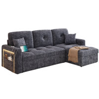 87" Sectional Sofa, L shaped Couch With Storage Chaise & Built-in USB ports by Latitude Run