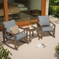 Wicker Outdoor Rocking Chairs With Cushions (Set Of 2) by Bayou Breeze