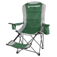 Wakeman Outdoors Portable Camping Chair with Foot Rest - Beach Chair with Cupholder & Cooler Pouch