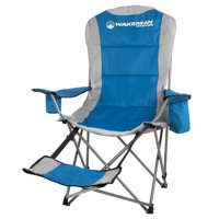 Wakeman Outdoors Portable Camping Chair with Foot Rest - Beach Chair with Cupholder & Cooler Pouch