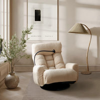 Lounge Chair With Adjustable Backrest And Headrest, 360° Rotatable With Mobile Phone Holder by Trule