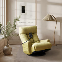 Lounge Chair With Adjustable Backrest And Headrest, 360° Rotatable With Mobile Phone Holder by Trule