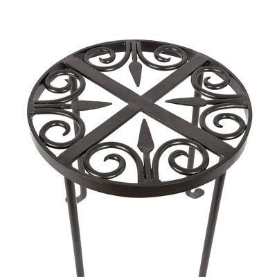 Round Trivet Wrought Iron Plant Stand, Graphite by Red Barrel Studio