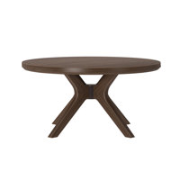 Muhsina Cross Leg Round Coffee Table (36in x 36in / 910mm x 910mm), Pecan by George Oliver