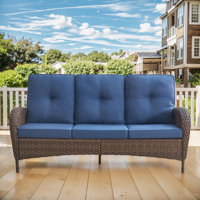 Valierius High-Quality 3-Seat Outdoor Wicker Sofa With Professional Outdoor Cushions - Durable, Comfortable Design For Patios, Gardens, And Porches by Red Barrel Studio