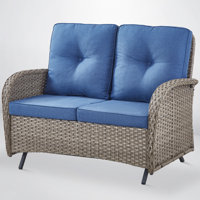 Valierius Stylish Patio Loveseat Glider Sofa With Water-Resistant Cushions - Smooth Gliding Experience And Durable Design For Backyard, Garden, And Ba