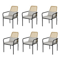 Outdoor Dining Chairs With Cushion (Set Of 6) by Bayou Breeze