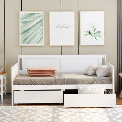 Reese Daybed With Two Drawers,Twin size Sofa Bed,Storage Drawers,Guest Bed