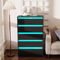 5 Drawer Dresser with Charging Station & LED Light by Wrought Studio
