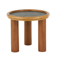Cole And Grey Wood Handmade Coffee Table With Black Tabletop by Millwood Pines