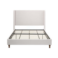 Albree Hoppe Modern Upholstered Platform Bed With Wingback Headboard