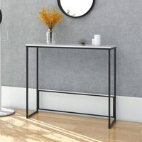 White Quartz Rectangular Console Table by Wrought Studio