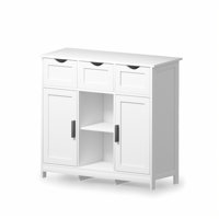 35.4"W*31.1"H Multifunctional Storage Cabinet With Drawers & Adjustable Shelves, White by Ebern Designs
