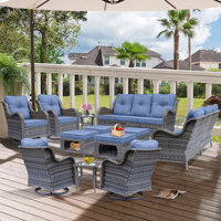 10 - Person Outdoor Seating Group With Cushions (set Of 12) by Lark Manor