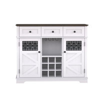 Coffee Wine Bar Cabinet With 3 Drawer