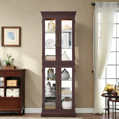 Curio Display Cabinet With Glass Storage Cabinet And Glass Wine Cabinet by Winston Porter