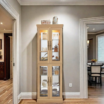 Curio Display Cabinet With Glass Storage Cabinet And Glass Wine Cabinet by Winston Porter