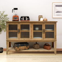 Accent Glass Door Wooden Sideboard Cabinet by Millwood Pines