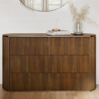 Ellison Fluted Solid Wood Dresser Walnut by Latitude Run