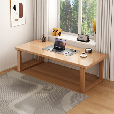 55.1" Rectangle Wood Computer Desk Writing Desk with Chair Set by Ebern Designs