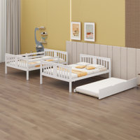 Bunk Bed With Trundle Bed And Ladder by Harriet Bee