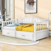 Alieyah Twin Size Daybed with Twin Trundle and Storage Drawers by Darby Home Co