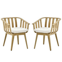 Lima Dining Chair 2PK Alum, hand brushed finish by George Oliver