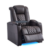 Wrought Studioâ„¢ Leather Home Theater Seating, Game Seats Movie Theater Chairs Theater Recliner Sofa